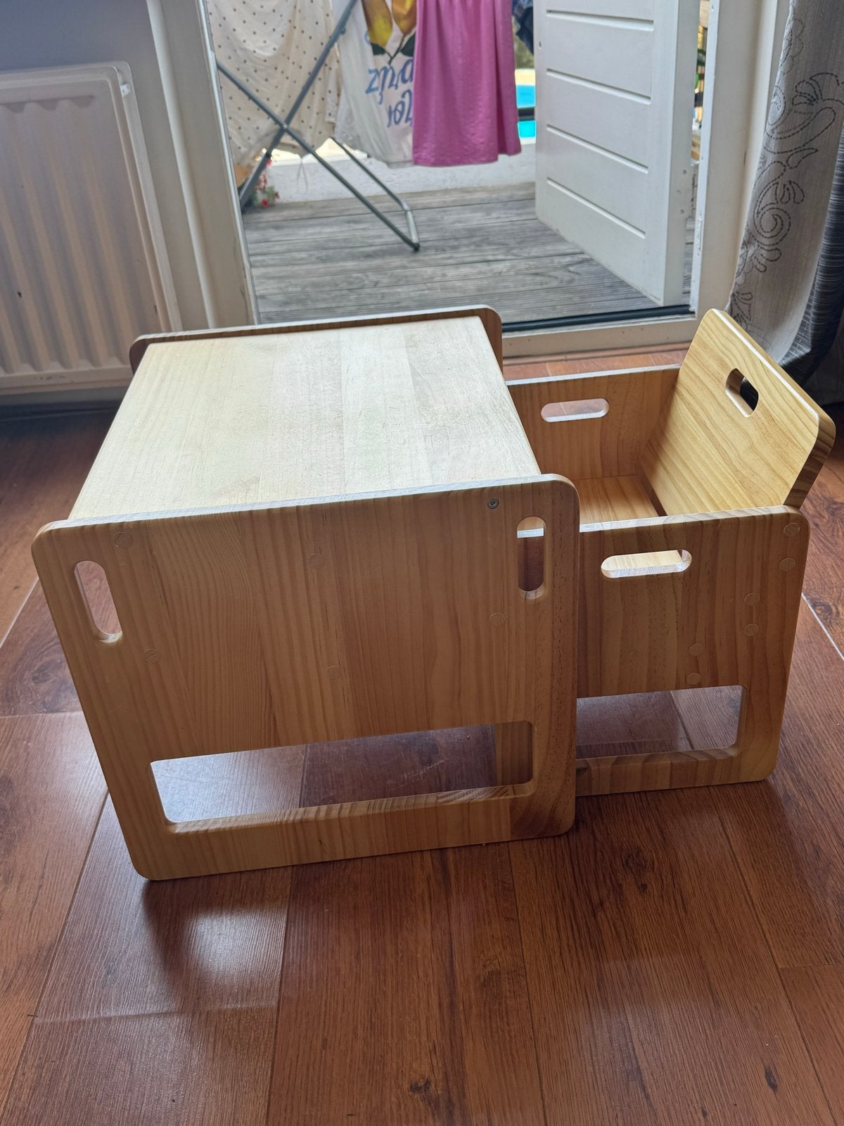 Montessori Tafeltje en Stoeltje - Hout, Ophalen, Gebruikt, Tafel(s) en Stoel(en)