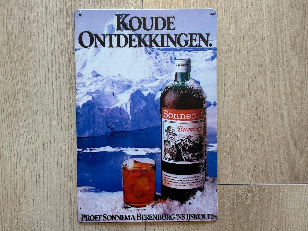 Reclamebord Sonnema Berenburg 20x30, Verzamelen, Ophalen of Verzenden, Zo goed als nieuw, Reclamebord