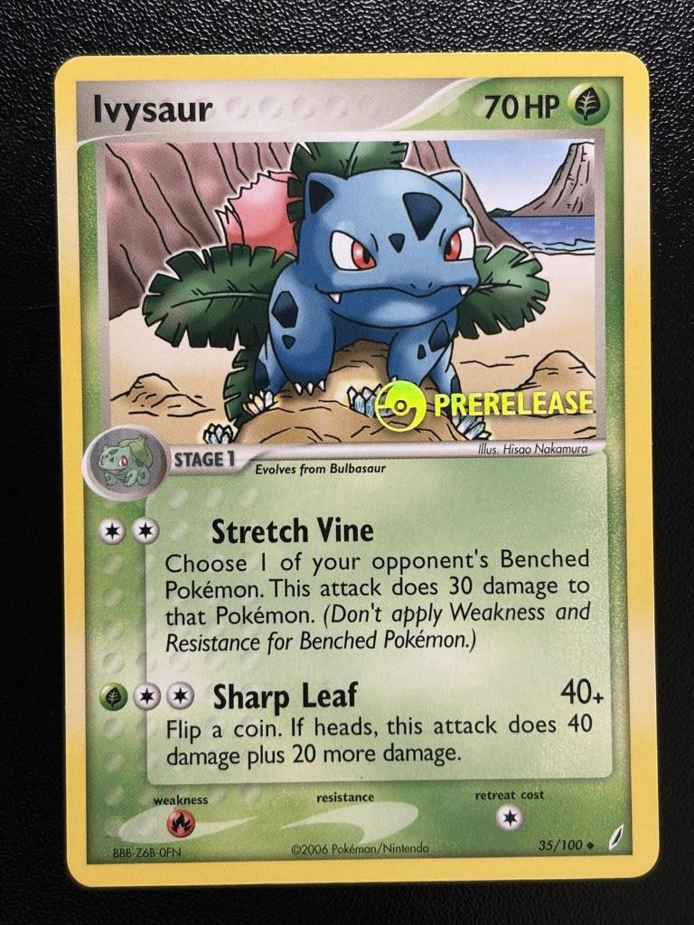 Ivysaur 35/100 (ex crystal guardians) prerelease pokemon, Ophalen of Verzenden, Zo goed als nieuw, Losse kaart
