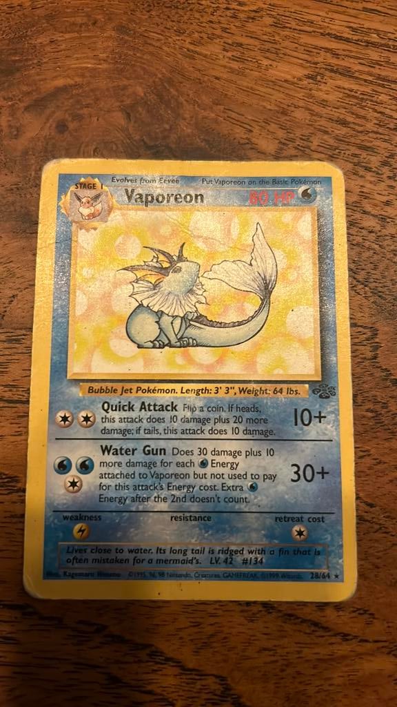 Vaporeon 28/64, Ophalen of Verzenden, Zo goed als nieuw