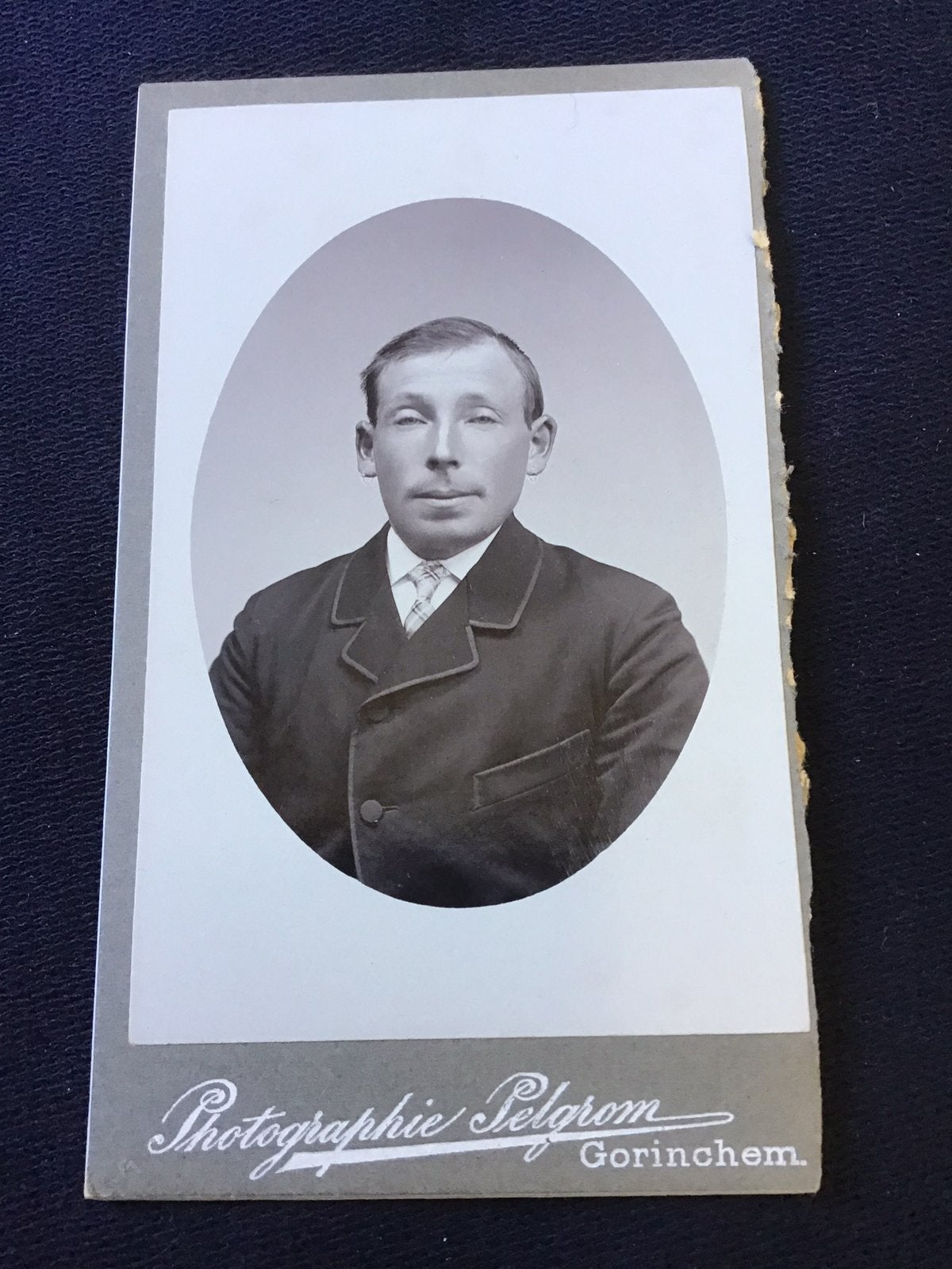 CDV, Man met vreemde ogen, PELGROM, GORINCHEM, Ophalen of Verzenden, Voor 1940, Gebruikt, Foto
