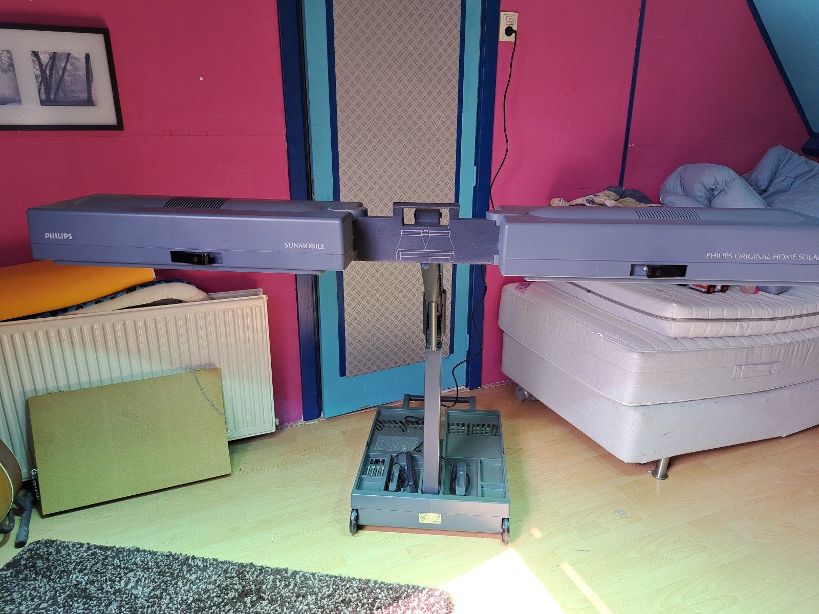 Philips Sunmobile Zonnebank - Originele Home Solaria, Ophalen, Zo goed als nieuw, Zonnebank dubbelzijdig, Minder dan 10 lampen