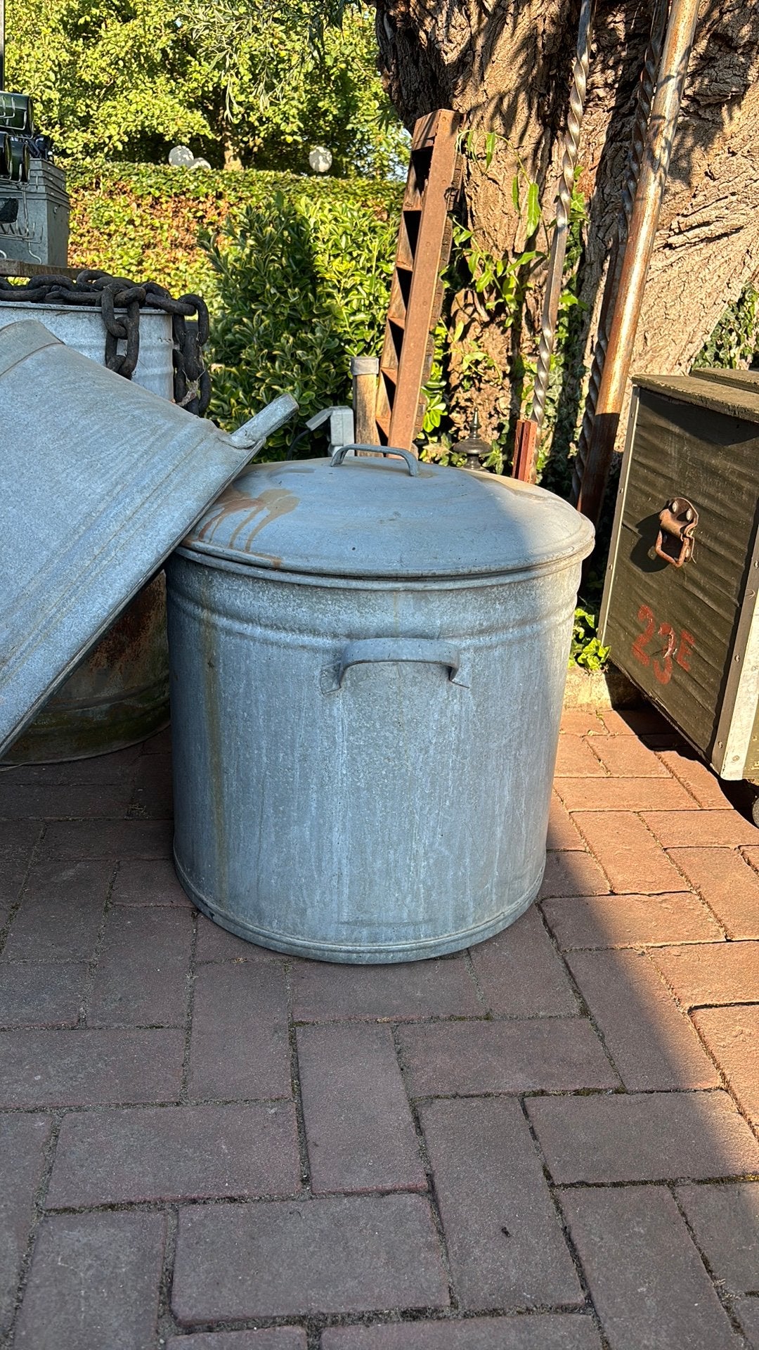 Oude zinken weckketel/wasketel., Ophalen