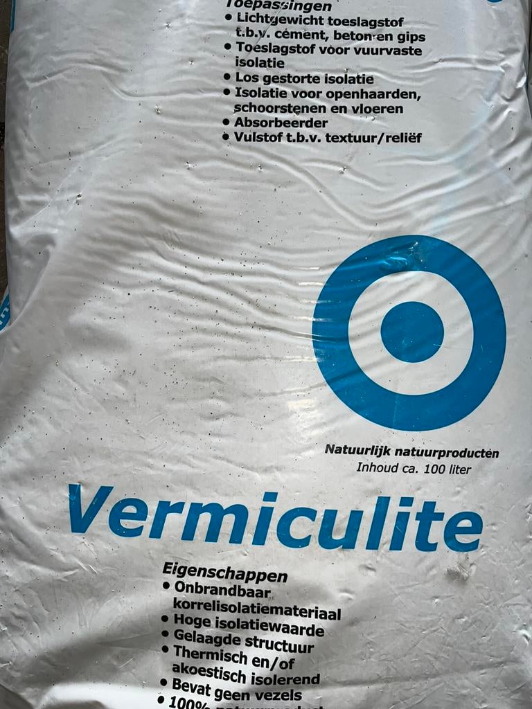 Vermiculite, Doe-het-zelf en Verbouw, Isolatie en Afdichting, Overige materialen, Zo goed als nieuw, Minder dan 5 m², Ophalen