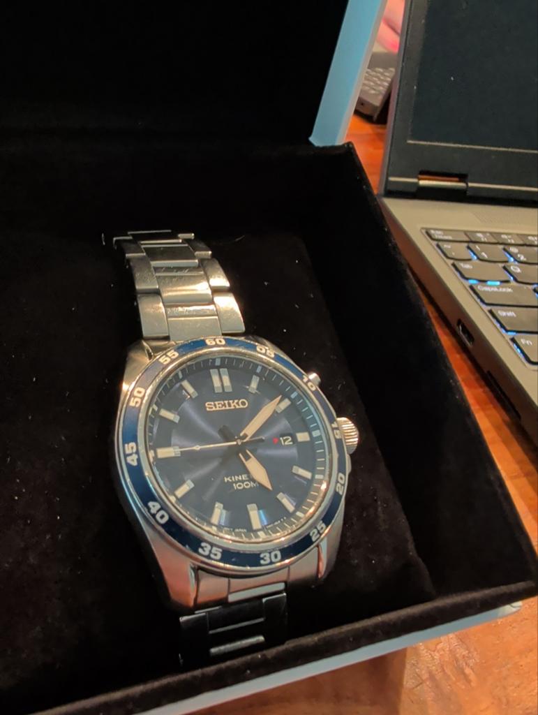 Seiko Kinetic Herenhorloge, Sieraden, Tassen en Uiterlijk, Horloges | Heren, Ophalen of Verzenden, Gebruikt, Staal, Seiko