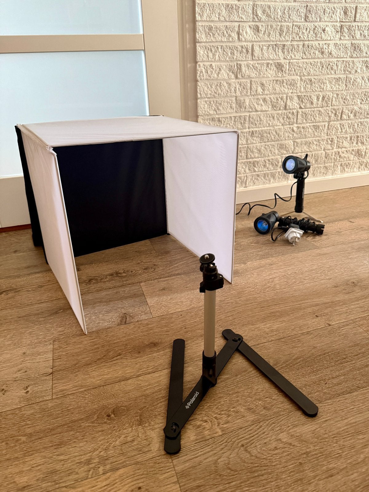 Z.G.A.N: POLAROID Fotostudio Set met Lichtbak en Verlichting, Ophalen, Zo goed als nieuw, Complete fotostudio