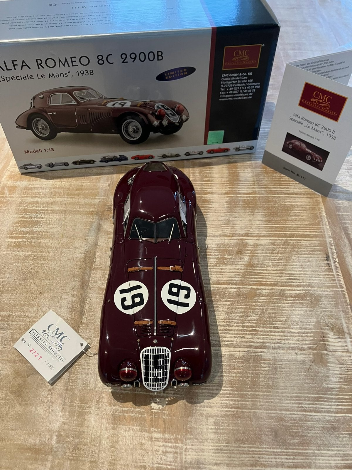 Cmc alfa romeo 8c 2900b, Hobby en Vrije tijd, Modelauto's | 1:18, Ophalen of Verzenden, Zo goed als nieuw, Overige merken