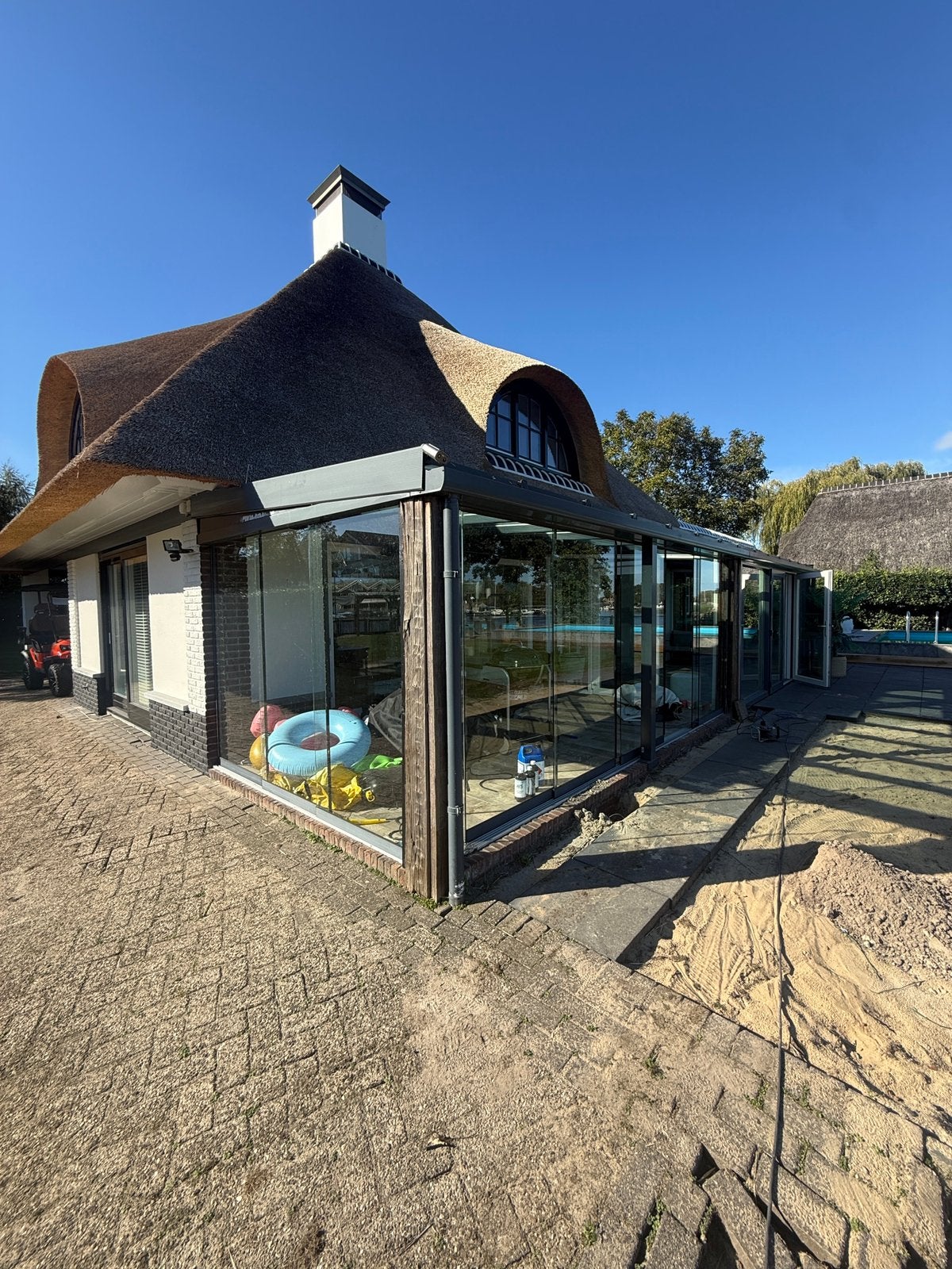 Grote glazen serre / tuinkamer 10,66 x 2,89 m, Tuin en Terras, Ophalen, Gebruikt, Serre