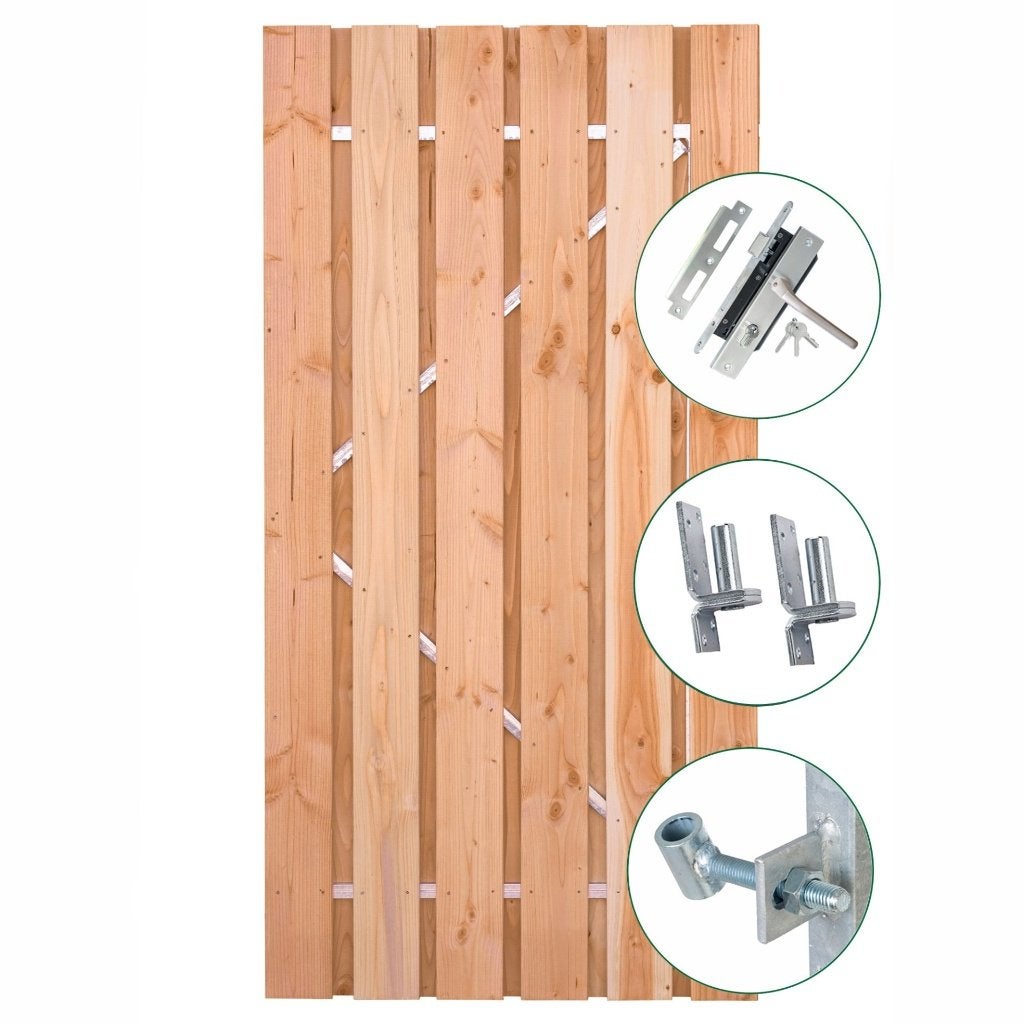 Tuindeur Privacy Douglas 195x90 cm, Minder dan 100 cm, Nieuw, Draaipoort, Tuindeco