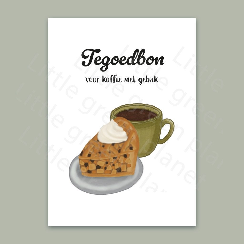 Tegoedbon voor koffie met gebak - Printable, Tickets en Kaartjes, Eén persoon, Cadeaubon, Overige typen