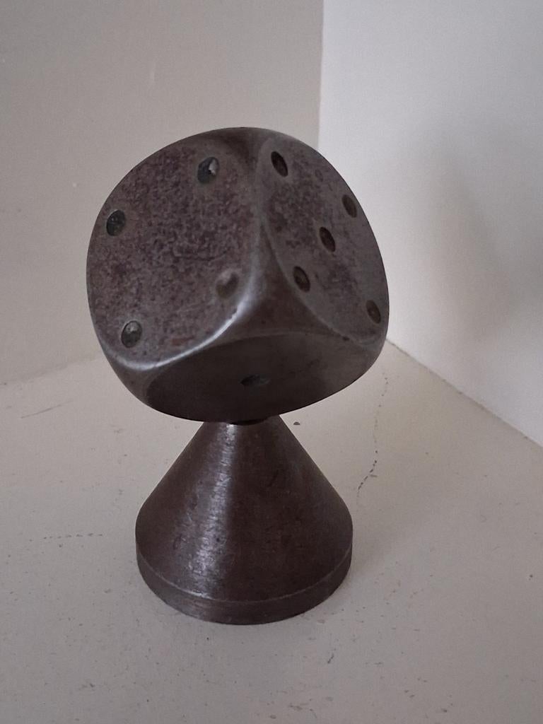 Mid-Century Modern Stalen Dobbelsteen Sculptuur -, Ophalen of Verzenden
