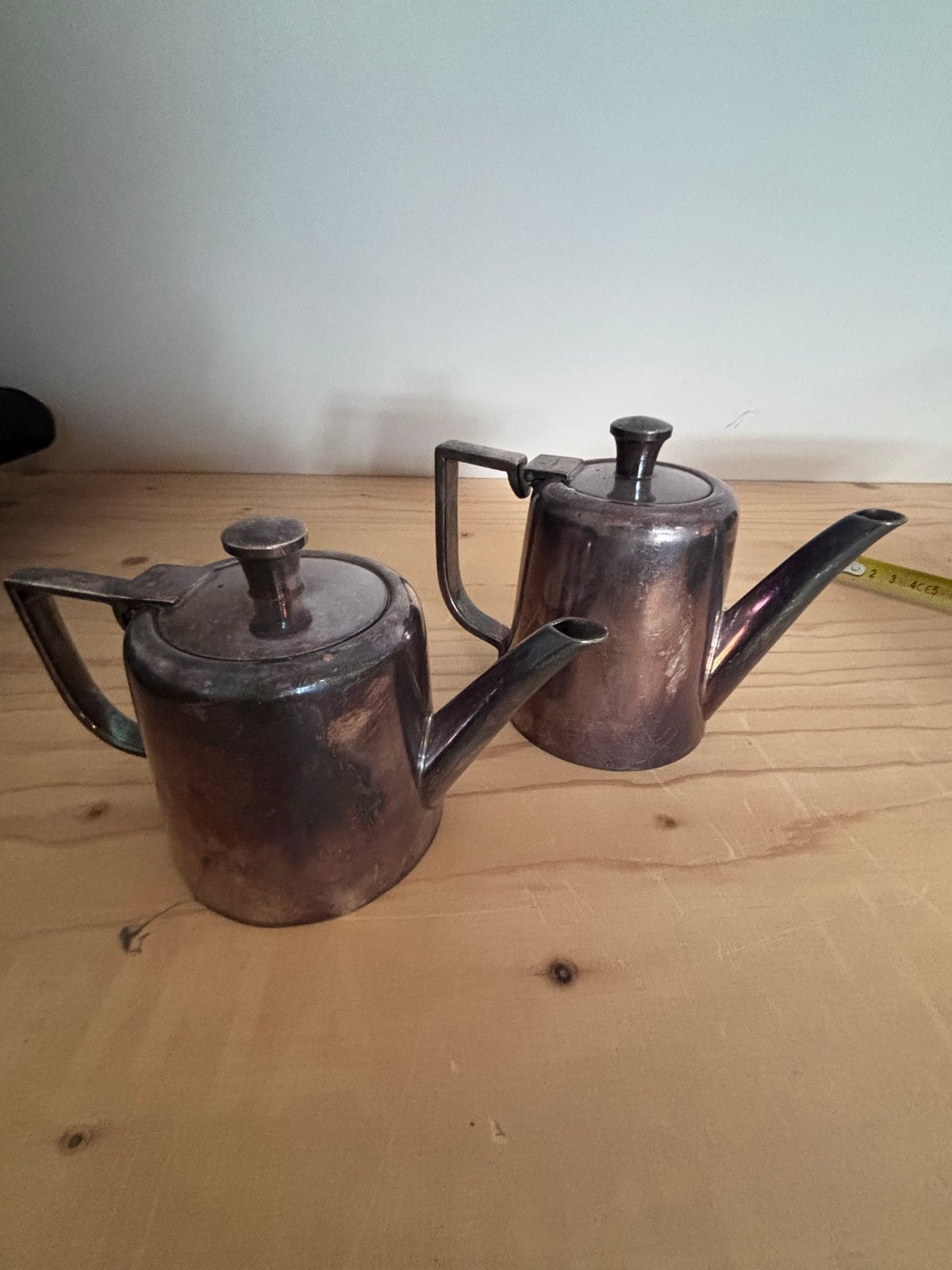 Twee verzilverde kannetjes Hotelzilver Sola 90, Antiek en Kunst, Antiek | Goud en Zilver, Ophalen of Verzenden