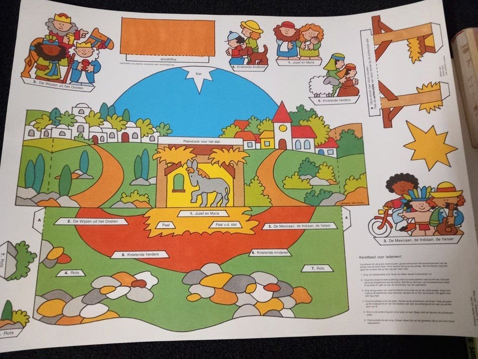 Kerststal knutselset 50x60 cm - Kerstfeest voor iedereen!, Diversen, Kerst, Ophalen of Verzenden, Nieuw