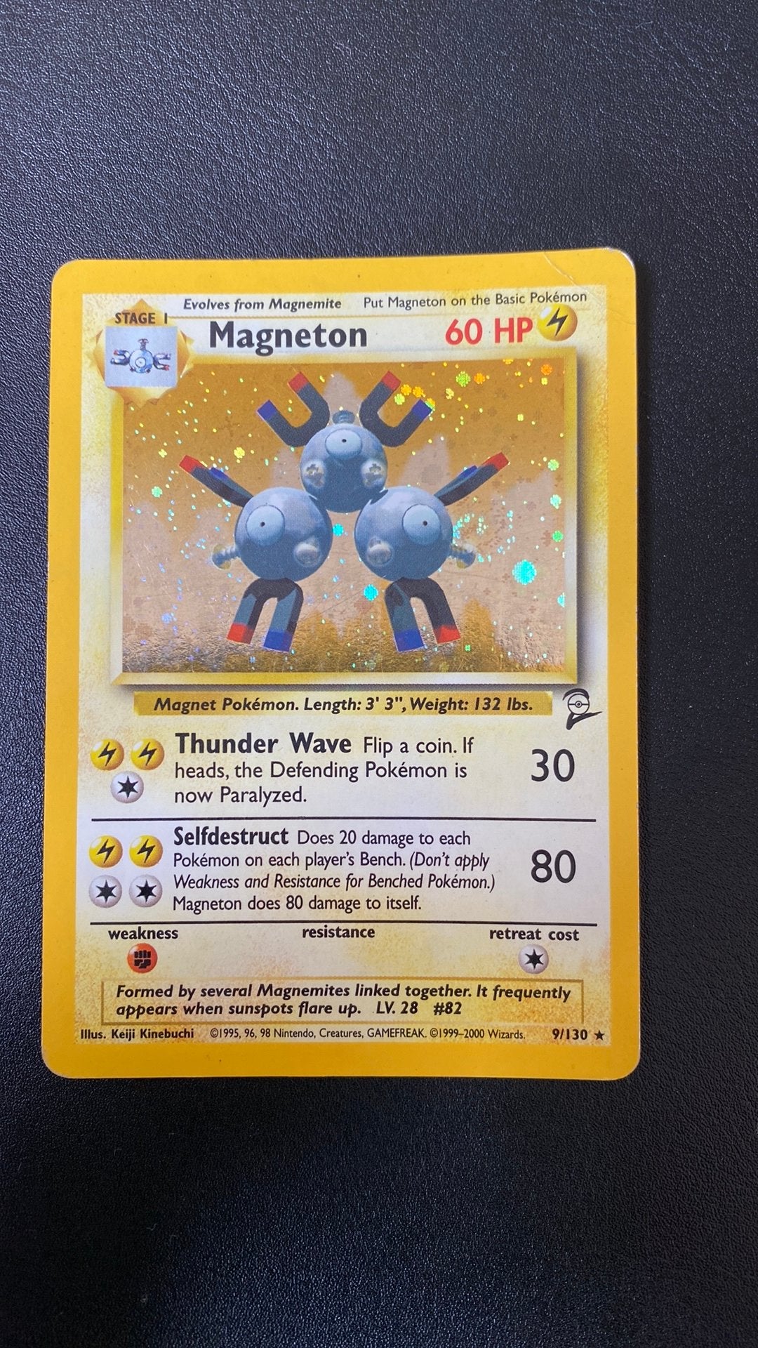 Pokemon magneton 9/130 base set 2 holo, Hobby en Vrije tijd, Verzamelkaartspellen | Pokémon, Ophalen of Verzenden, Gebruikt, Losse kaart