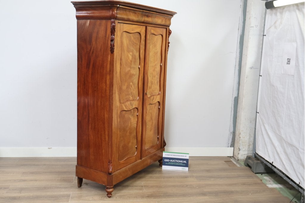 Antieke Biedemeijer Mahonie Houten Kast, Ophalen of Verzenden, Niet ingevuld, Niet ingevuld, Niet ingevuld