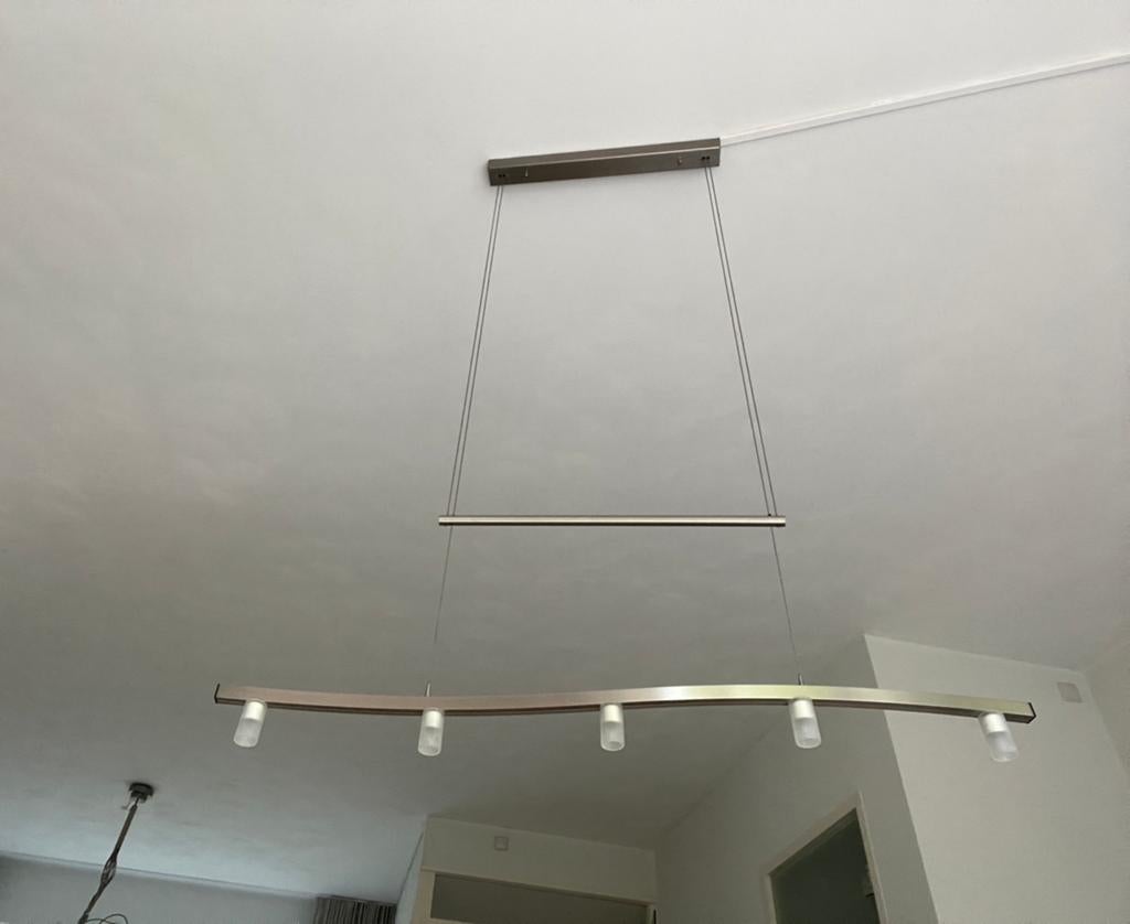 Design hanglamp voor boven eet- of salontafel, Ophalen, Gebruikt, Modern, Metaal
