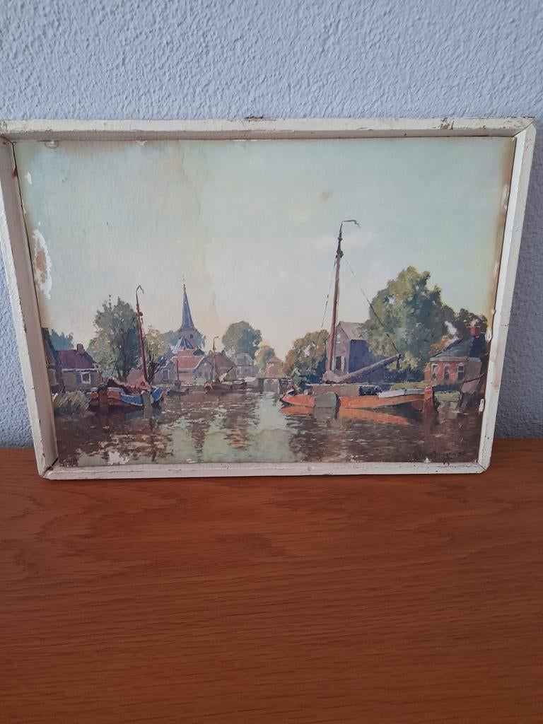 Oud Hollands landschap schilderij G.F. von Schagen '38, Ophalen of Verzenden