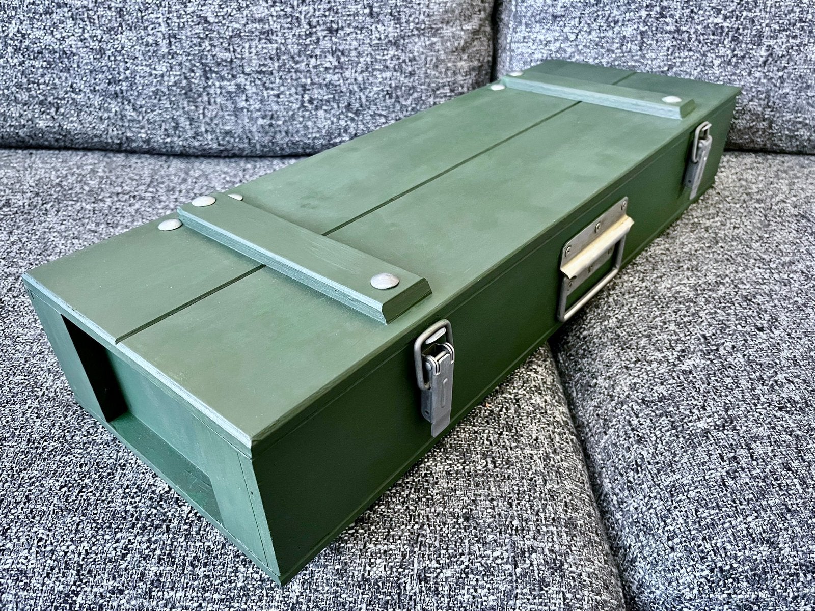 Speciale Houten Leger Kist met spansluitingen, Ophalen, Zo goed als nieuw, Minder dan 50 cm