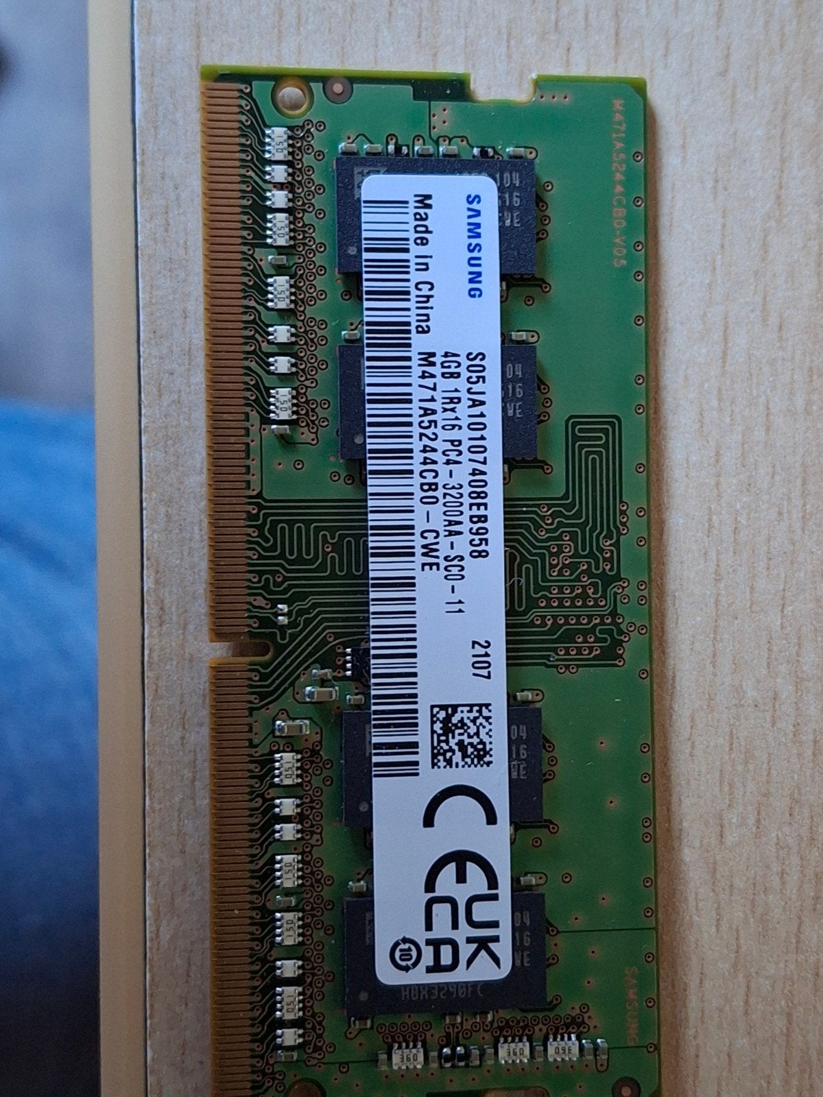 Samsung 4GB DDR4 SODIMM 3200MHz Laptop Geheugen 2 stk, Gebruikt, DDR4, Ophalen of Verzenden, Laptop