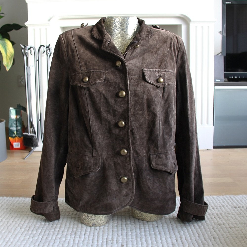 Mooie Suede Miss Etam Jas (L) € 40,-