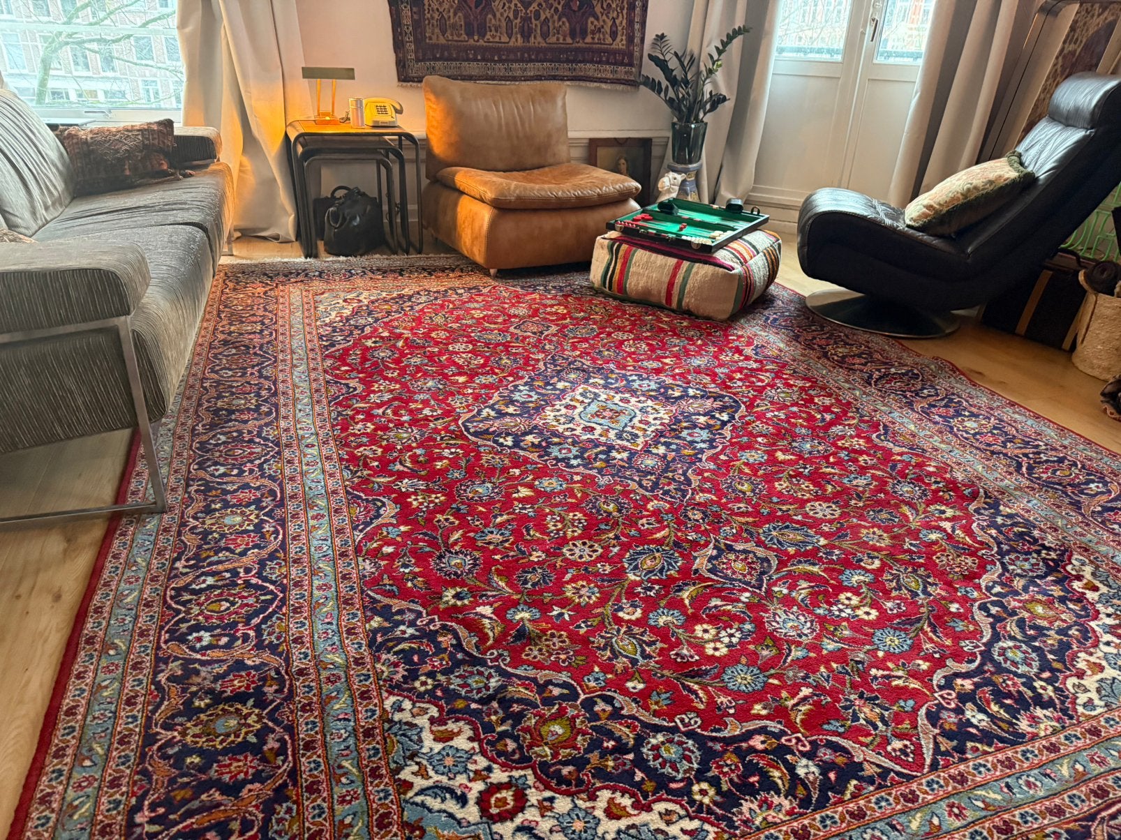 Handgeknoopt vintage Perzisch Tabriz tapijt 365 x 249 cm, Landelijk, klassiek, hotel chique, eclectisch, vintage, 1053ML, Amsterdam