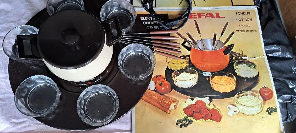 Vintage fondueset, euro 15,00, Witgoed en Apparatuur, Fonduesets, Ophalen, Gebruikt, Brander, Fondueset
