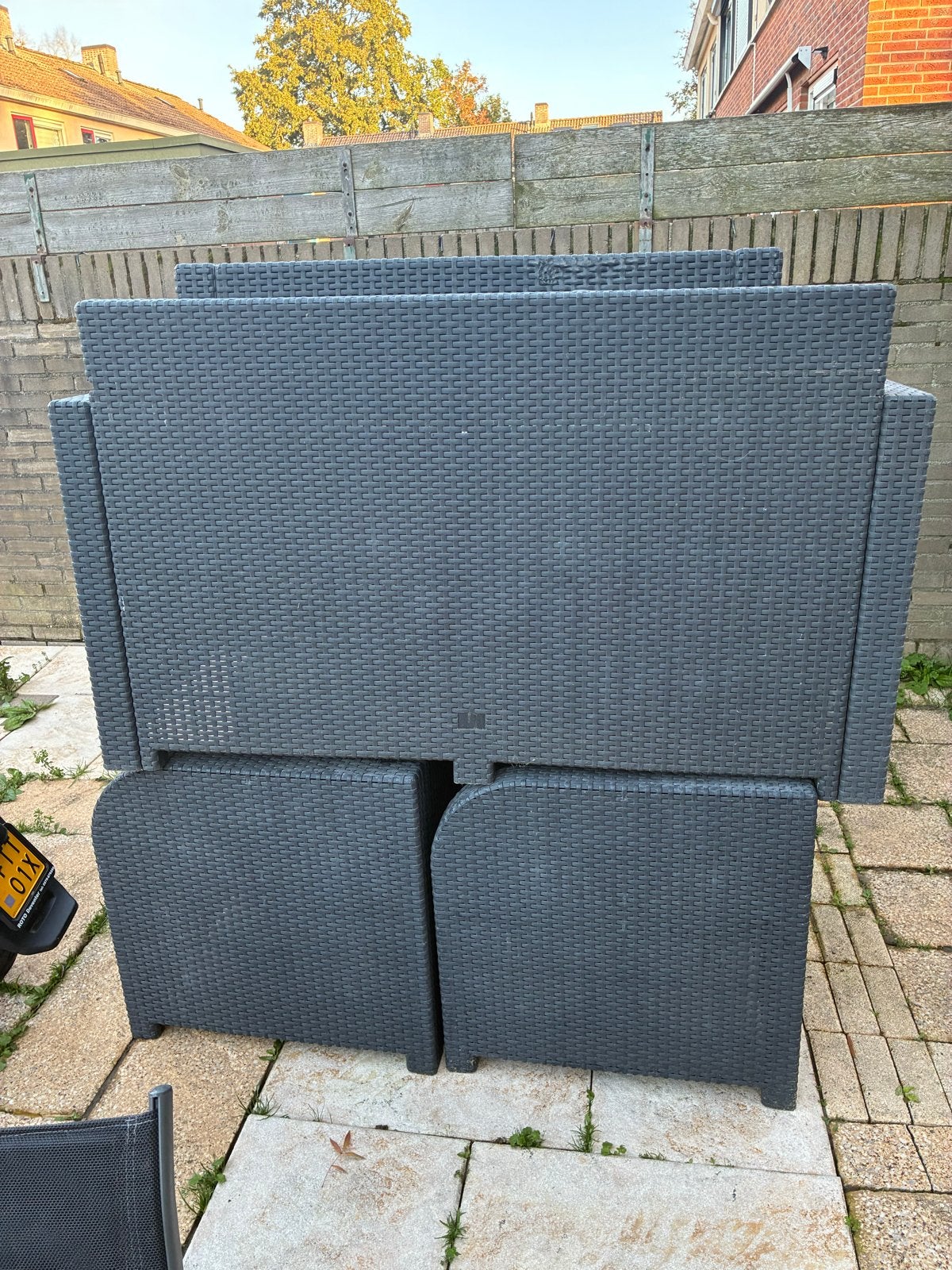 Compacte Wicker Tuinset, Tuin en Terras, Ophalen, 4 zitplaatsen, Gebruikt, Eettafel