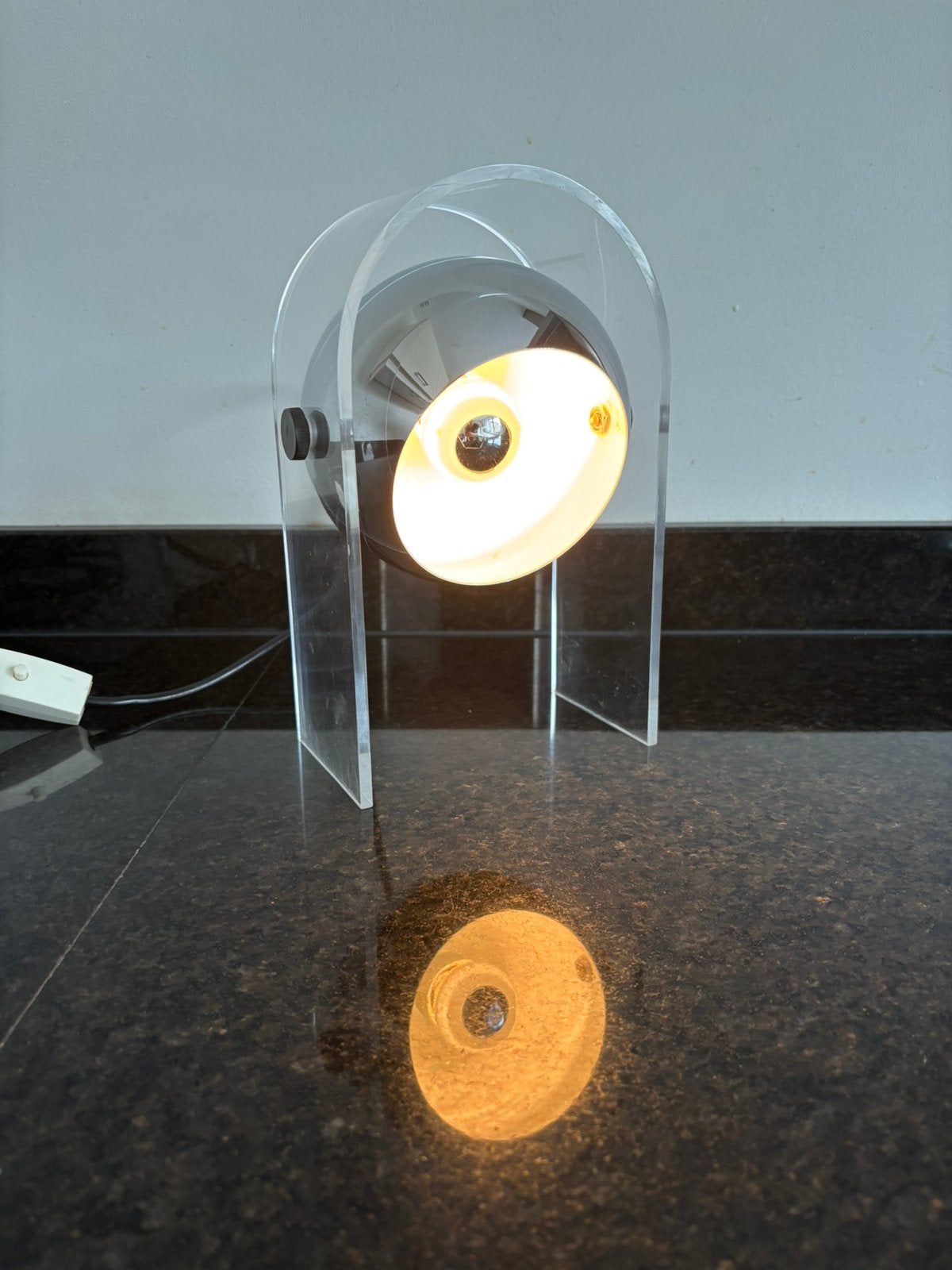 Space age eyeball tafellamp Insta Sensorette jaren 70 design, Ophalen of Verzenden, Gebruikt, Design