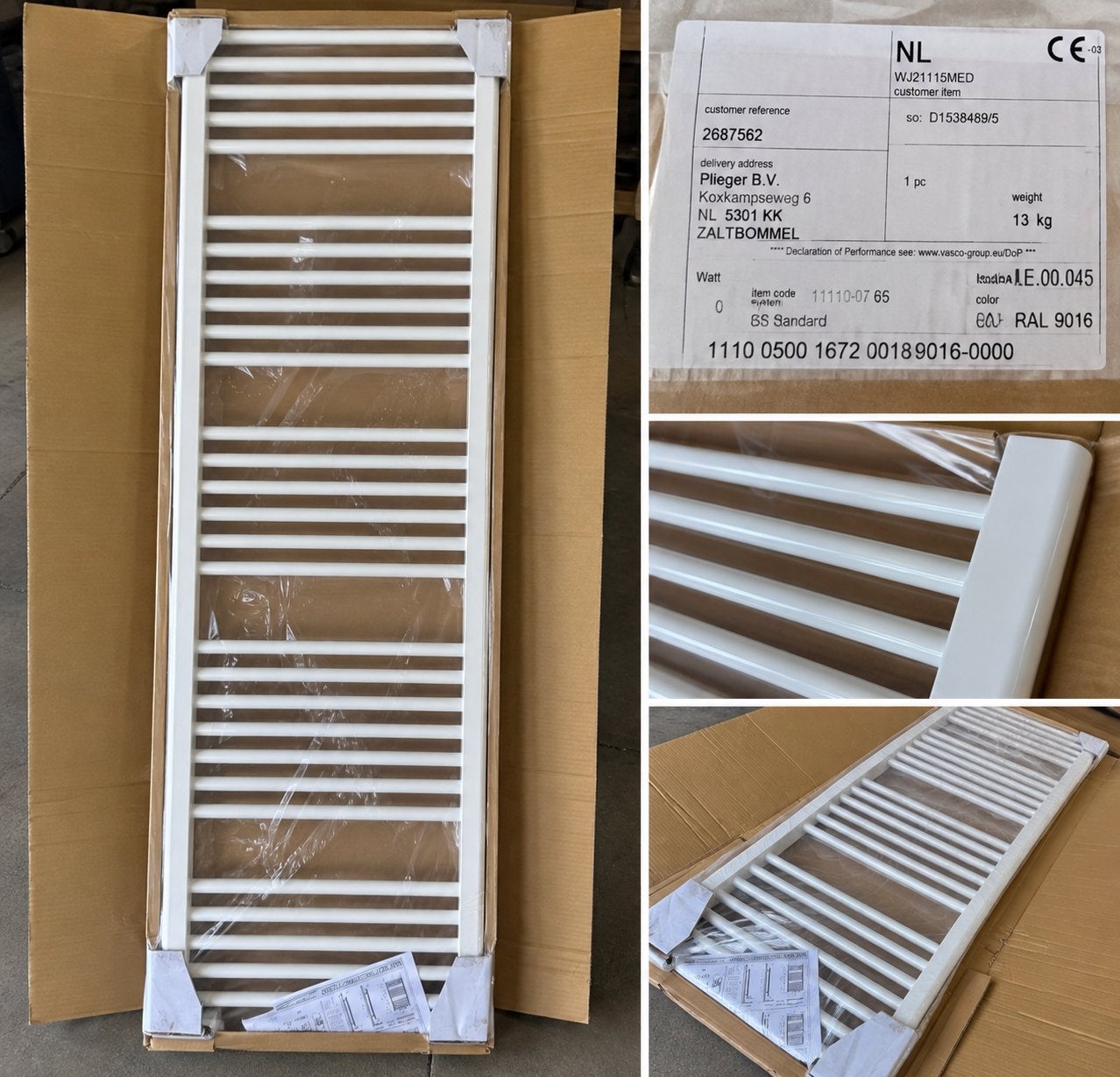 Nieuwe VASCO designradiator handdoekradiator – 500  1672 mm, Doe-het-zelf en Verbouw, Ophalen, Radiator, Nieuw, 60 tot 150 cm