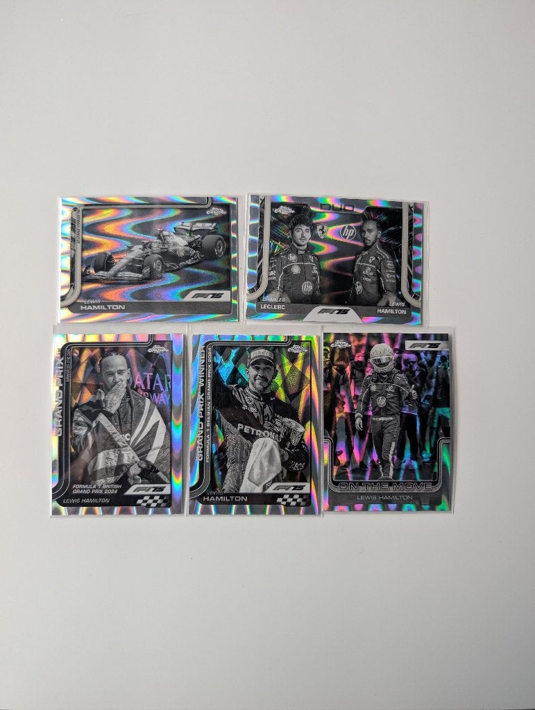 2025 topps chrome f1 5x lewis hamilton raywave, Ophalen of Verzenden, Zo goed als nieuw, Plaatje