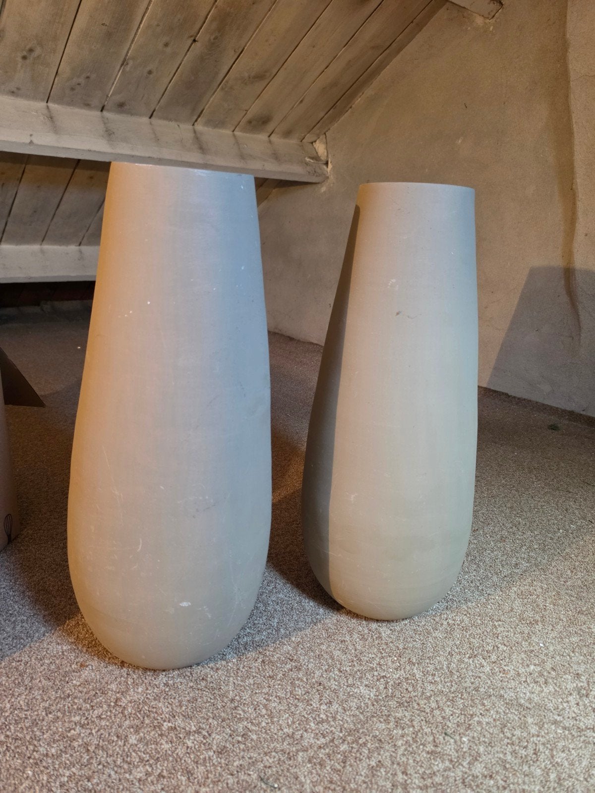 2 hoge vazen/potten van intratuin, Huis en Inrichting, Ophalen, Groen, Hout, 60 cm