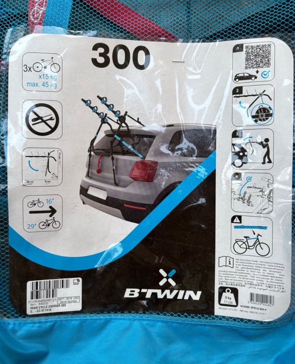 achterklep fietsendrager btwin 300 2 fietsen, Ophalen, 2 fietsen, Gebruikt, Achterklepdrager