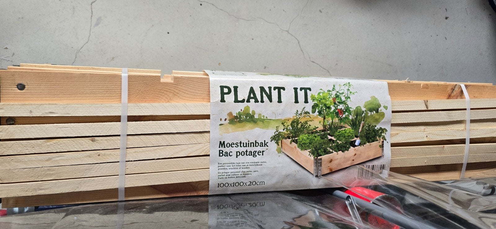 Plant It Moestuinbak Bac Potager 100x100x20cm, Ophalen, Minder dan 30 cm, 100 cm of meer, Vierkant