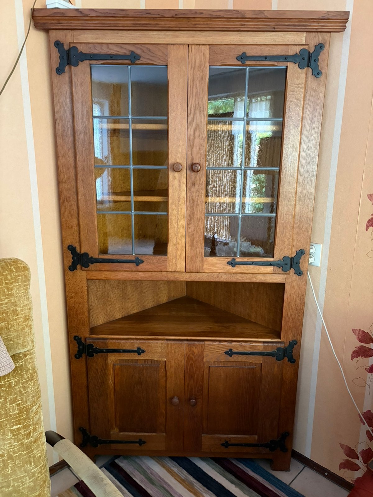 Hoekkast van oisterwijk eiken, Ophalen, 100 tot 150 cm, Eikenhout, Nostalgisch