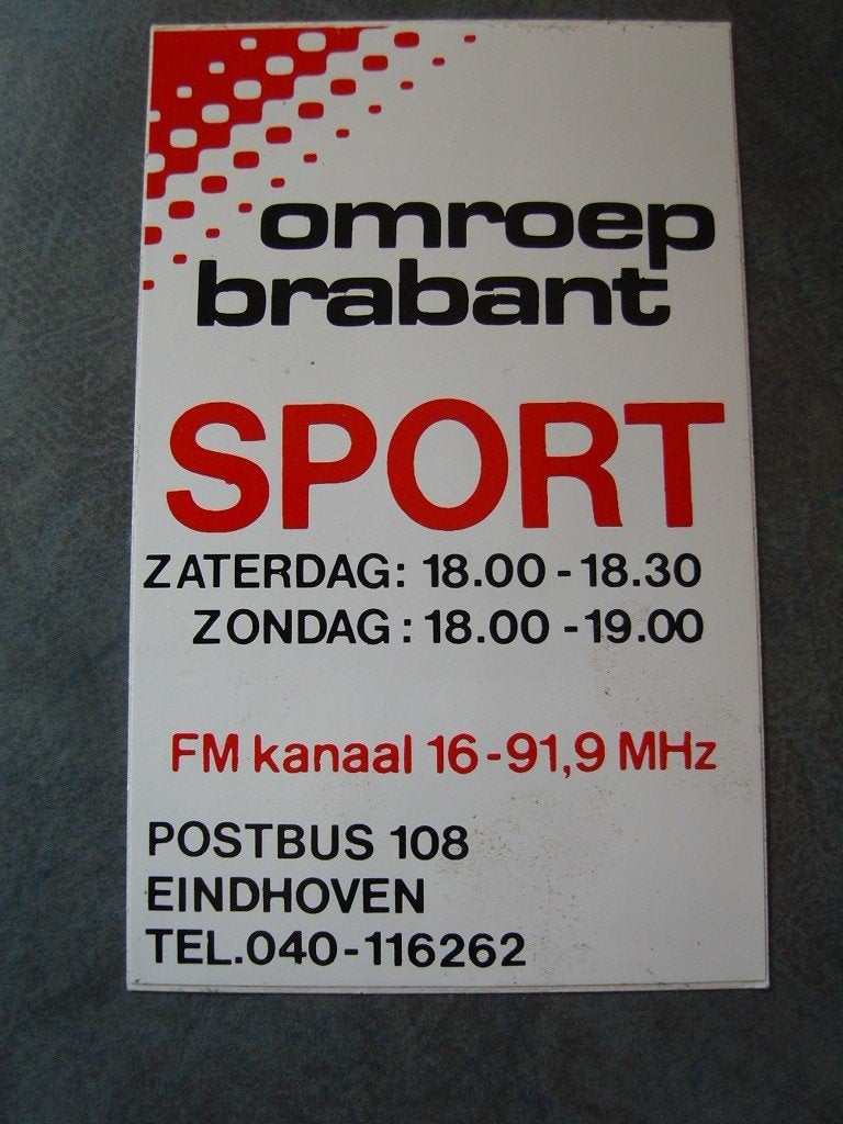 sticker ehv omroep brabant sport FM kanaal 16 - 91,9 MHz, Ophalen, Zo goed als nieuw