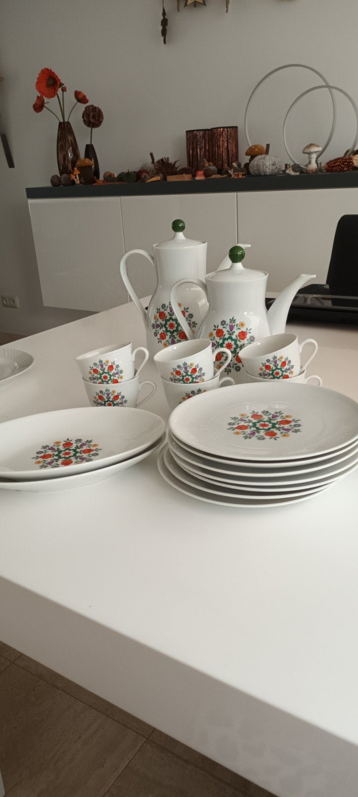 vintage restservies met bloemen merk Winterberg, Ophalen, Porselein, Overige stijlen, Bord(en)