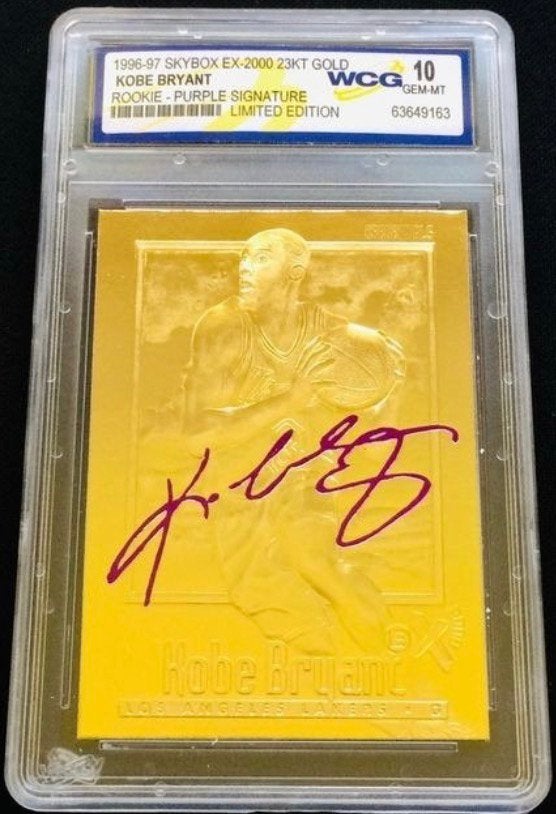 1996/97 Skybox Kobe Bryant Rookie-Purple Signature-Gold Card, Ophalen of Verzenden, Nieuw