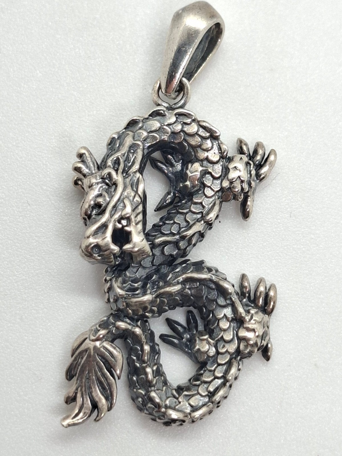 Massief Zilveren Draak Kettinghanger 925, Ophalen of Verzenden
