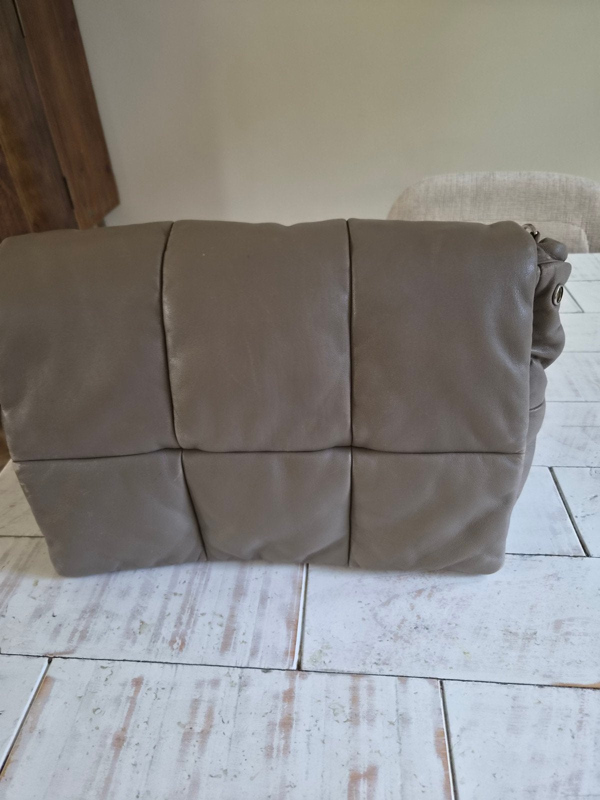 Stand  Studio Leren Tas grijs groot, Ophalen of Verzenden, Zo goed als nieuw, Bruin, Handtas