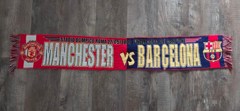Sjaal Manchester United - Barcelona, Verzamelen, Sportartikelen en Voetbal, Ophalen of Verzenden, Zo goed als nieuw, Buitenlandse clubs