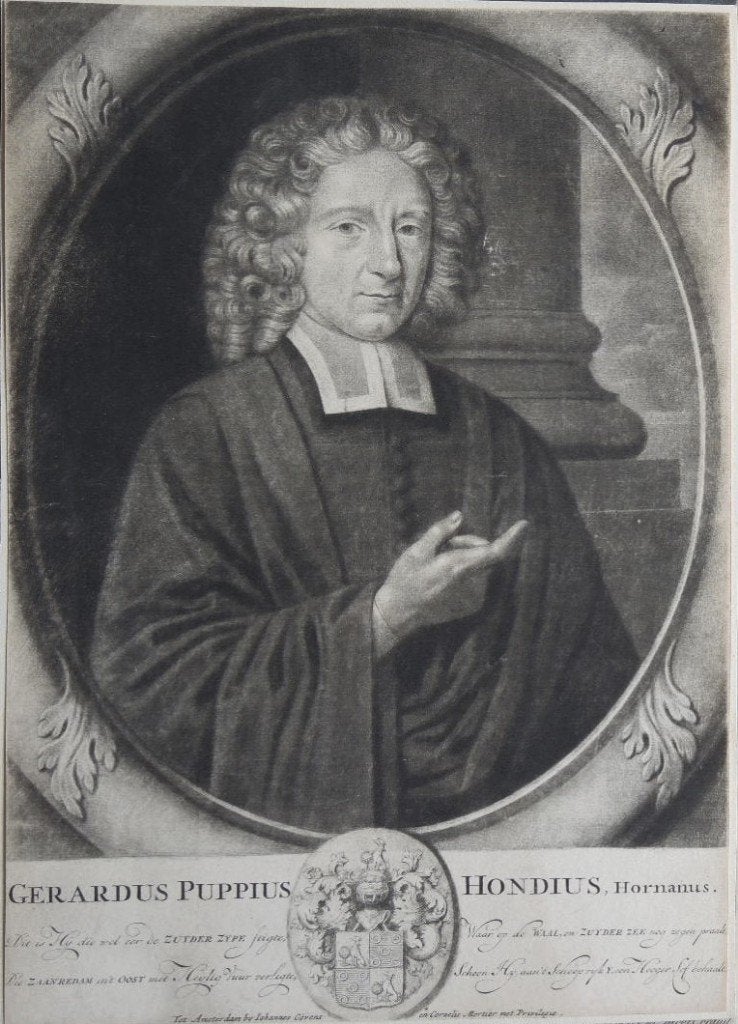 Joh. Covens /C. Mortier mezzotint "Gerardus Puppius Hondius", Ophalen, Overige technieken, Portret, Origineel