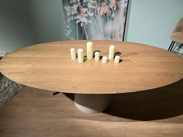 Ovale tafel - 240x120cm, Huis en Inrichting, Tafels | Eettafels, Ophalen, Gebruikt, 100 tot 150 cm, 200 cm of meer