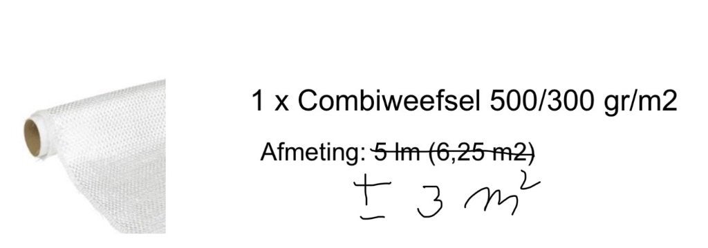 Glasvezel Combiweefsel 500/300 gr/m2, Ophalen, Nieuw