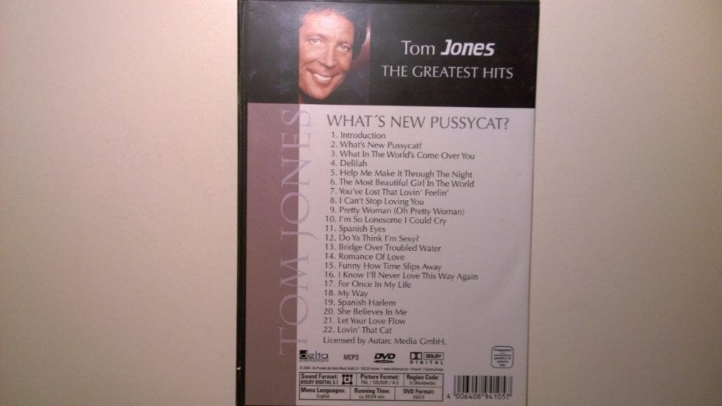 Tom Jones - What's New Pussycat The Greatest Hits (DVD), Alle leeftijden, Ophalen of Verzenden, Zo goed als nieuw, Muziek en Concerten