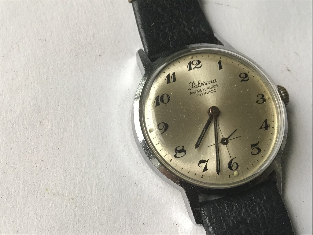 Herenhorloge Palerma doorsnee 3 cm, Sieraden, Tassen en Uiterlijk, Verzenden, Gebruikt