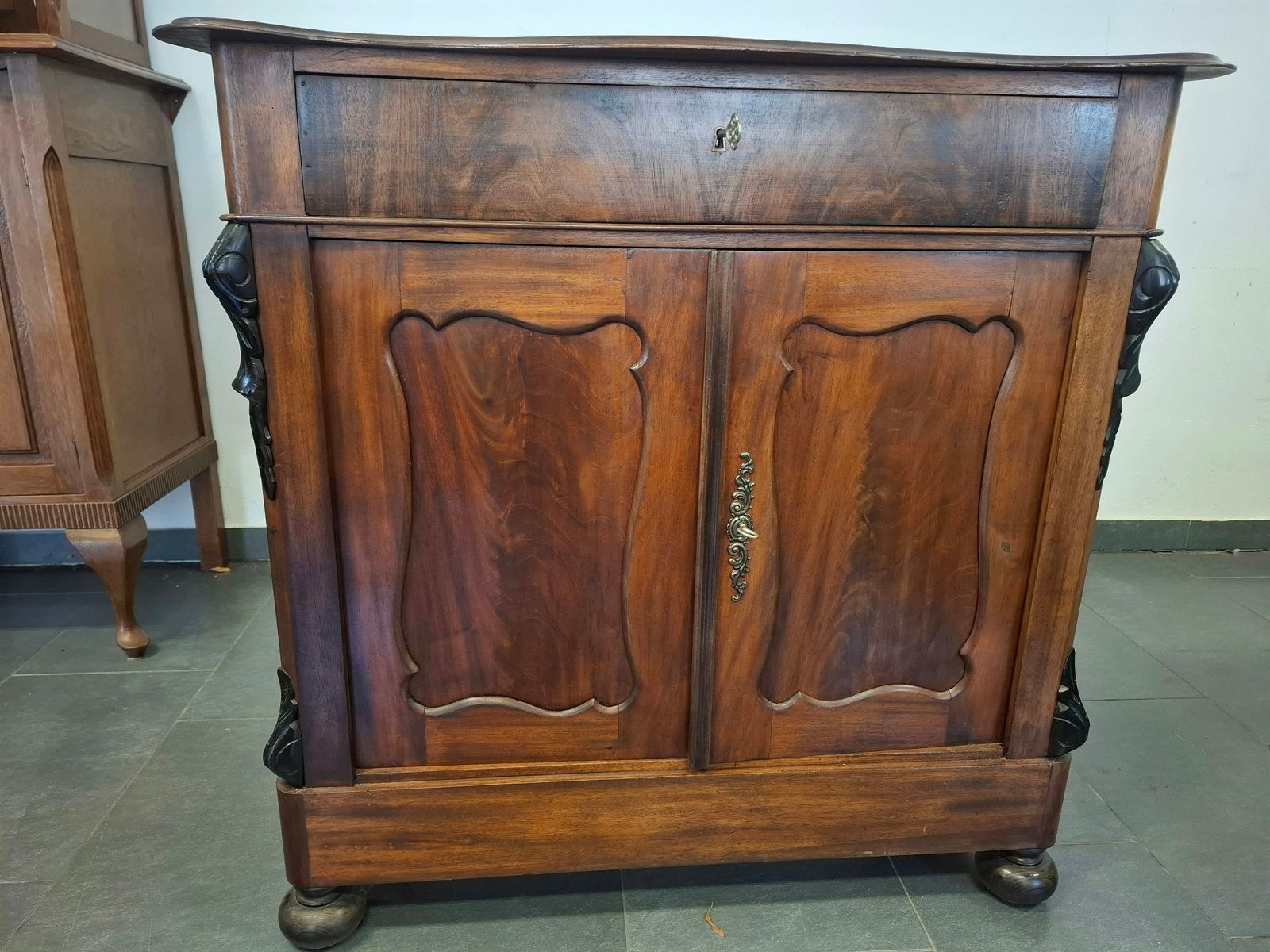 Ca 1900 Antieke biedemeijerkastje penantkastje meidenkast, Antiek en Kunst, Ophalen