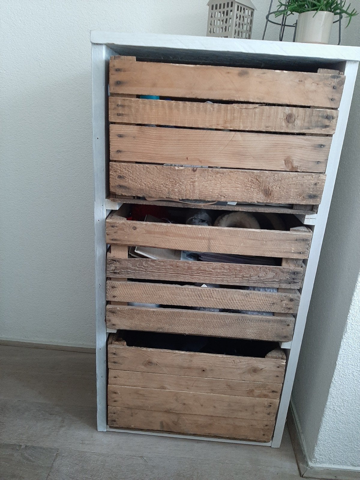 kastje steigerhout met kisten, Ophalen of Verzenden, Minder dan 50 cm