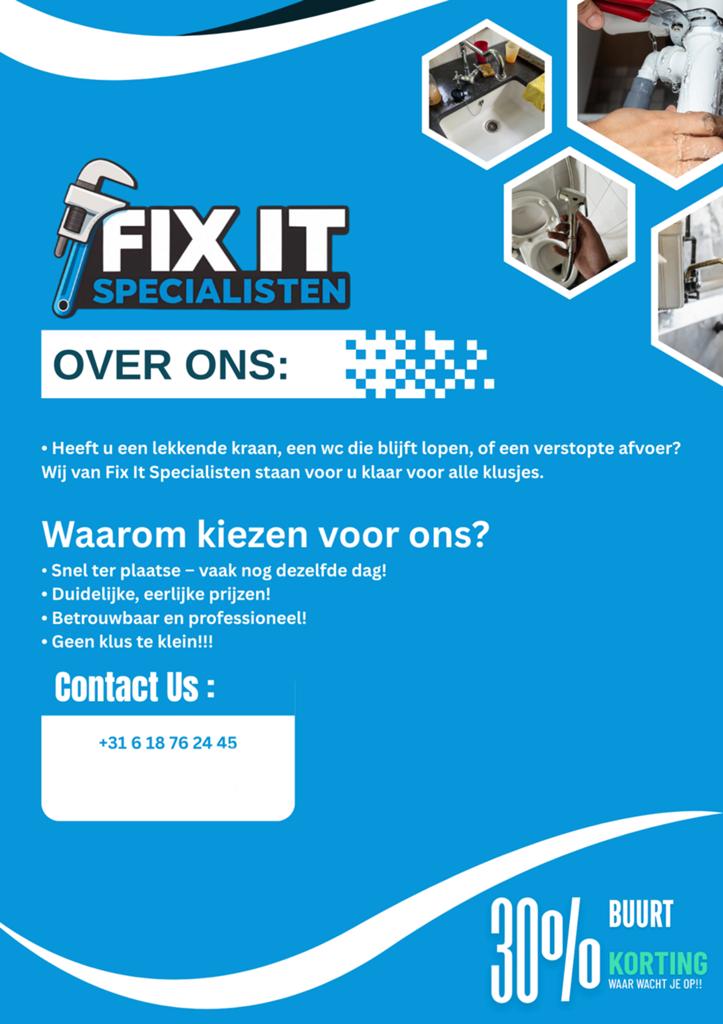 Loodgieter nodig? We Fix It, Installatie