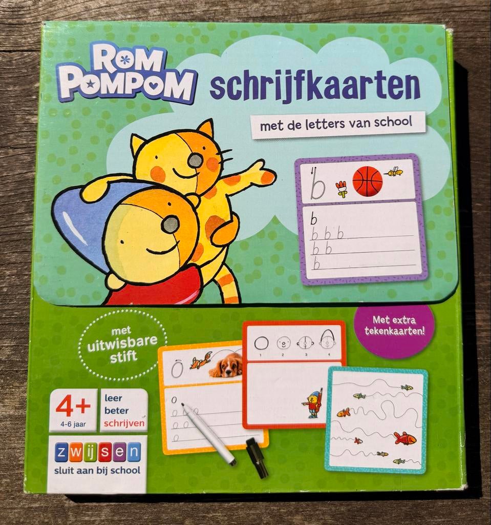 Rom Pom Pom Schrijfkaarten met letters van school, Kinderen en Baby's, Speelgoed | Educatief en Creatief, Ophalen, Gebruikt, Taal en Lezen