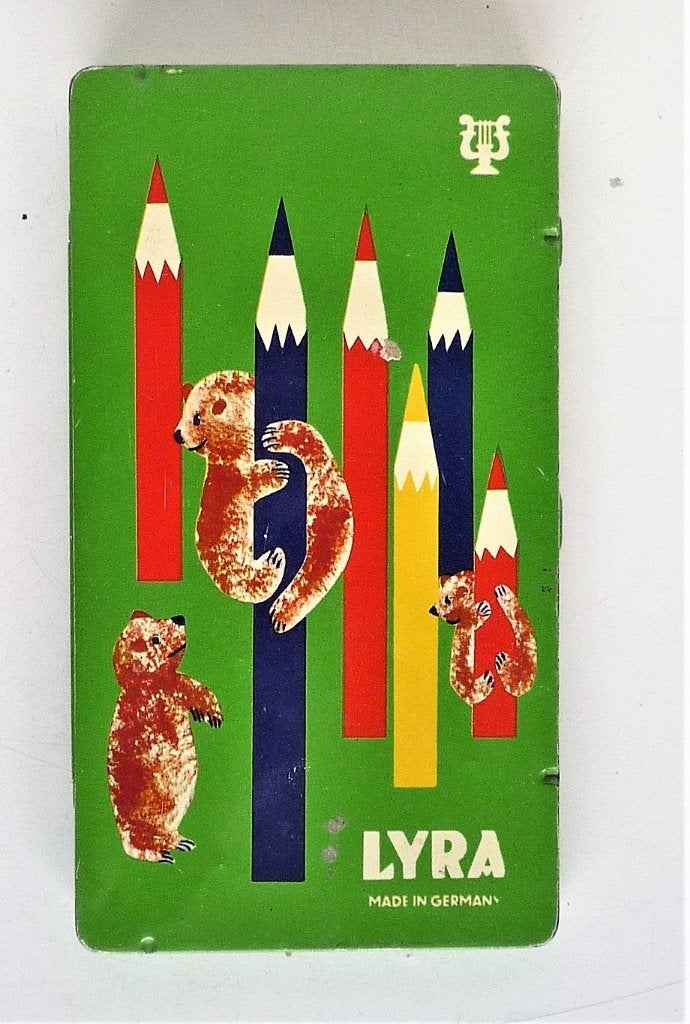 Blikken kleurpotloden doos van Lyra Orlow 1950., Ophalen of Verzenden, Gebruikt, Overige, Overige merken